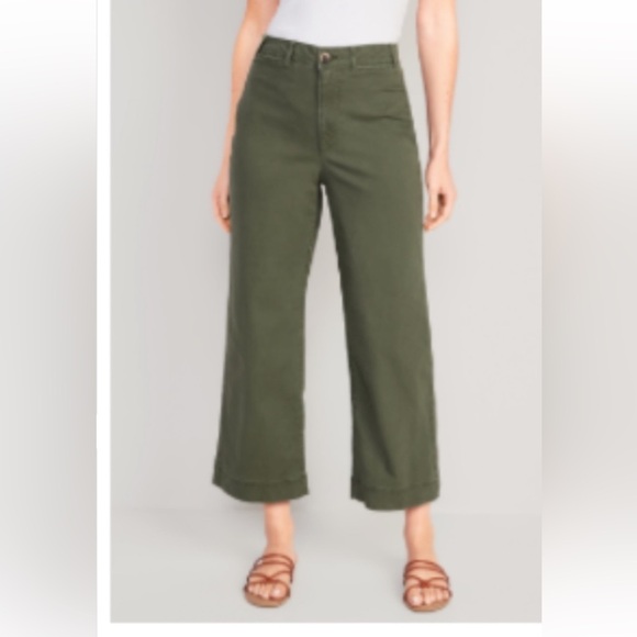 Old Navy Pants - Old Navy Women’s Olive Green Wide Leg Pants Size 14